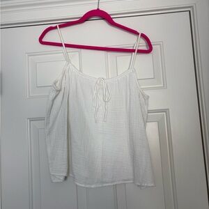 H&M White Gauze Tank Tops